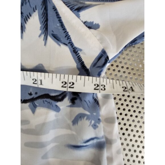 Han Ton  Blue Tropical Hawaiian Shirt Men's Large Palm Trees Cruiser Beach - Picture 6 of 6